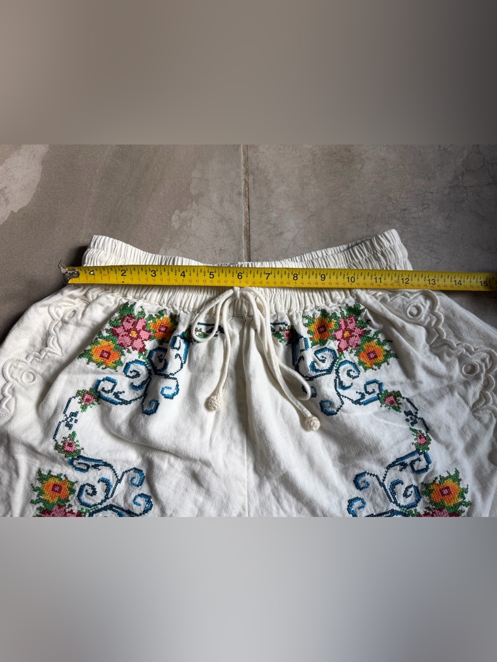 Farm Rio Grandma's Treasure Linen Blend Shorts Size S - Picture 3 of 6